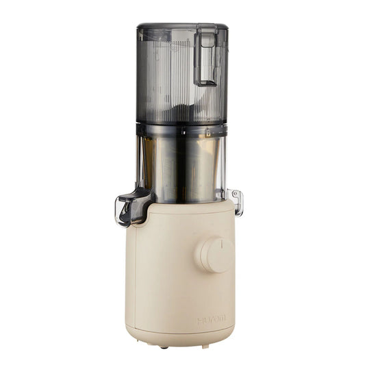 Hurom H310A Slow Juicer beige compact model, modern BPA-free juicer with intuitive dial, front product view