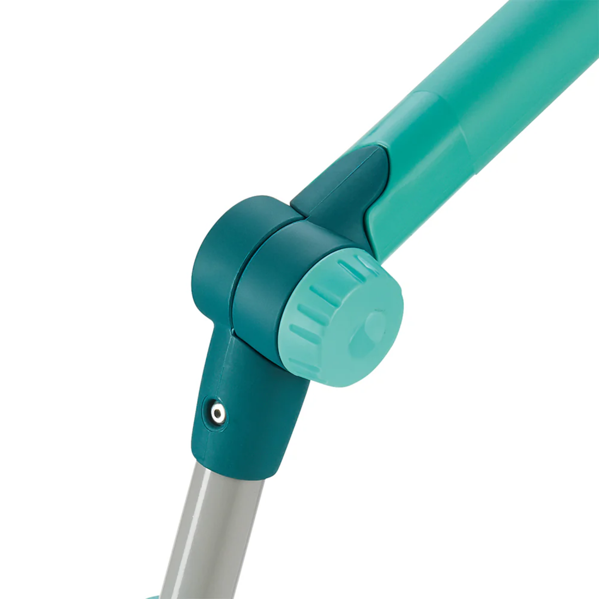 Close-up of adjustable angle joint on Leifheit L51120 Window & Frame Cleaner telescopic handle.