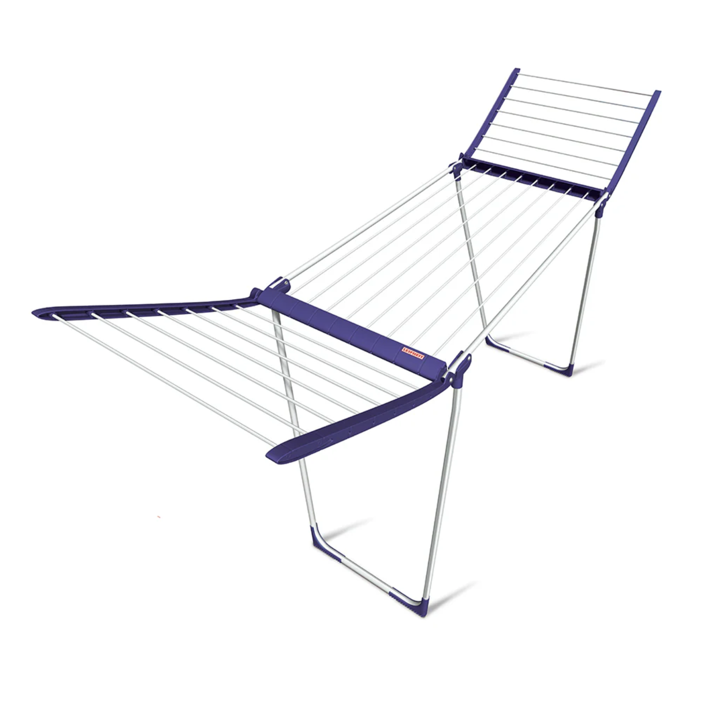 Leifheit Pegasus 160 Solid foldable laundry drying rack with extended wings and parallel legs for indoor clothes drying