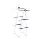 Leifheit Pegasus Tower 190 three-tier vertical clothes drying rack with foldable space-saving design for indoor laundry.
