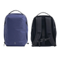 Front and back view of a minimalist navy blue backpack with padded shoulder straps, a top handle, and the "bold" logo on the front, displayed on a white background