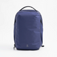 Front view of the PYX 24L Serious Travel Backpack in navy blue, featuring a sleek, water-resistant exterior and ergonomic top handle, designed for work, gym, and travel organization.