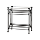 Folded RENE Ocho double laundry drying rack showing compact, space-saving design with multiple bars and caster wheels for easy indoor storage.