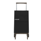 Black Rolser Plegamatic foldable shopping trolley with telescopic handle and 2 wheels, front view against white background.