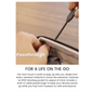 Close-up of hands inserting a charging cable through the built-in cable passthrough opening inside a tech pouch, with the word "Passthrough" overlaid on the image