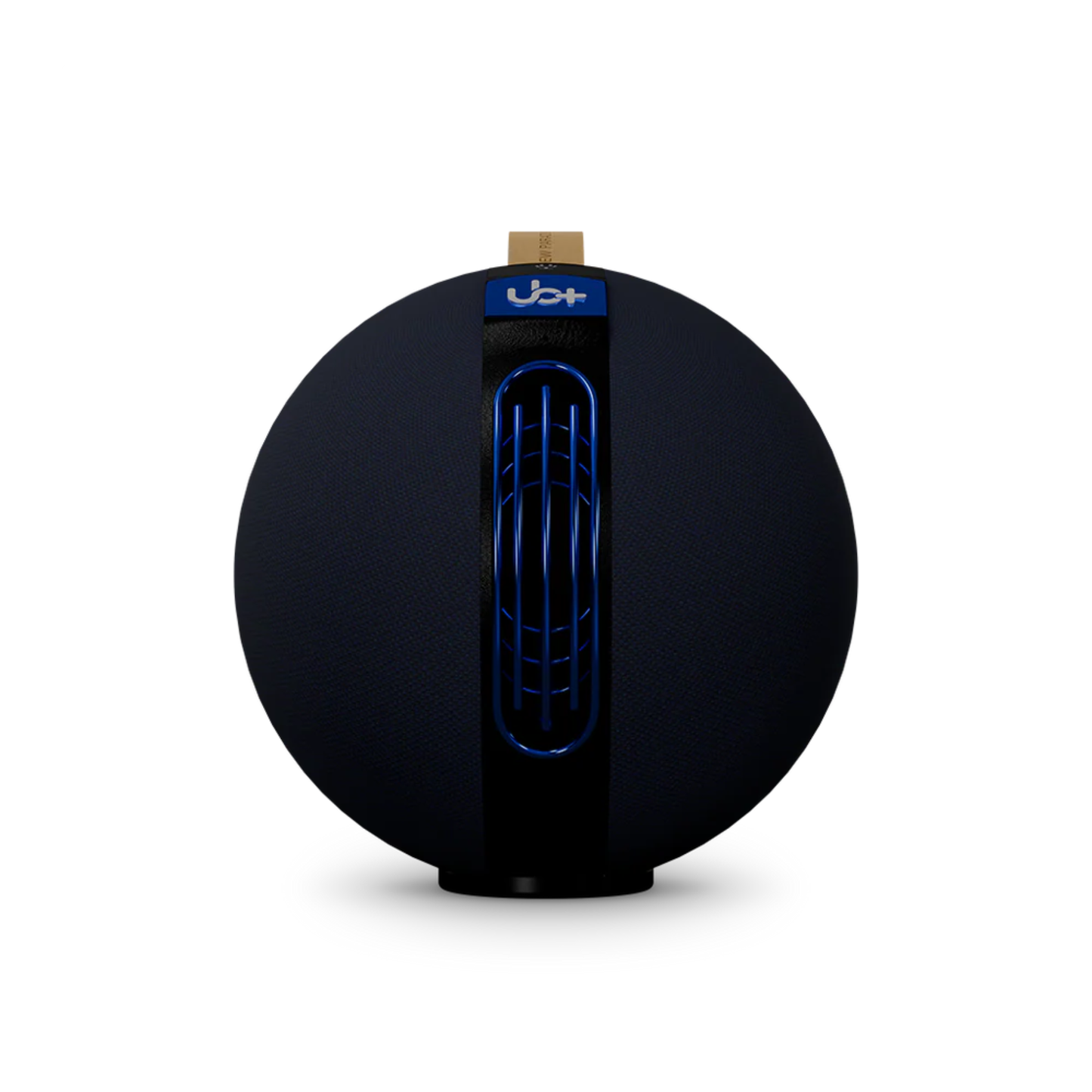 UB+ S1 Circle Bluetooth speaker in deep blue color, front-facing view with signature control panel and round modern design on a white background.