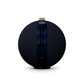 UB+ S1 Circle Bluetooth speaker in deep blue color, front-facing view with signature control panel and round modern design on a white background.