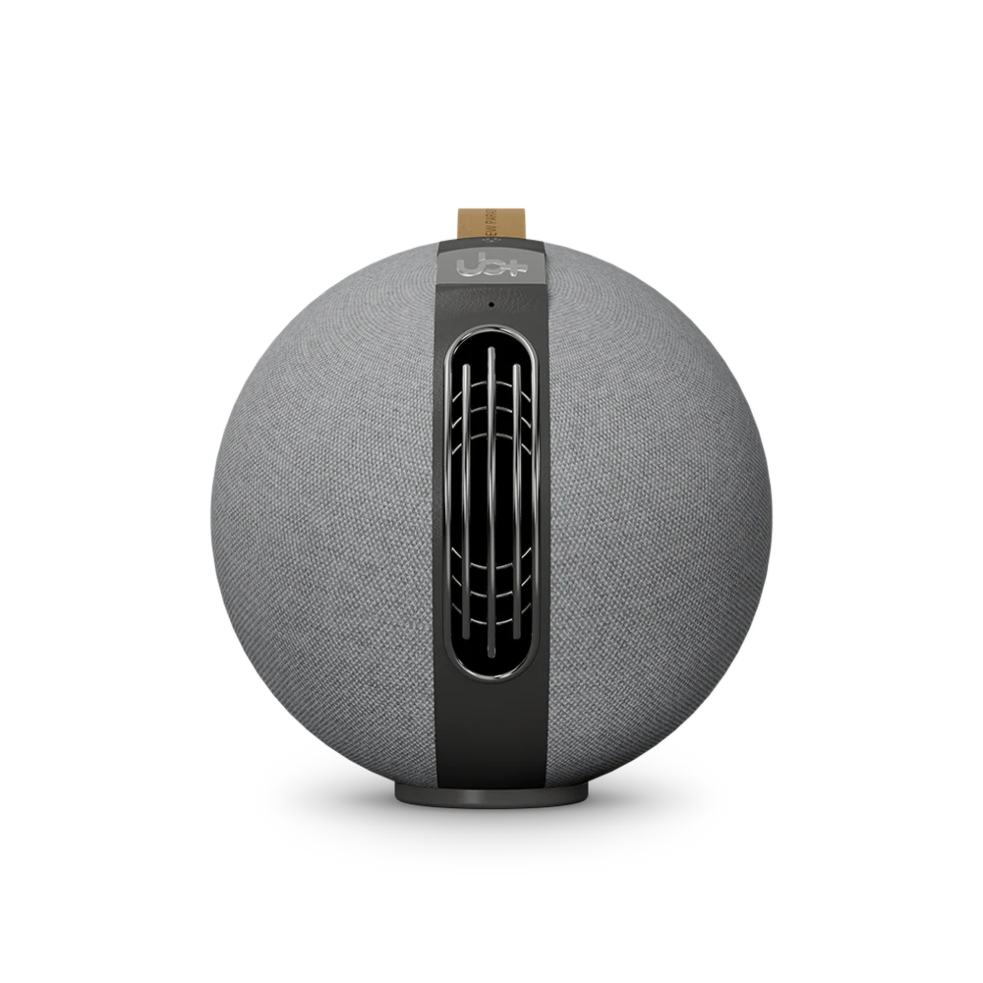 UB+ S1 Circle Bluetooth speaker in modern light grey, front-facing view with signature top control panel and contemporary round design on a white background.