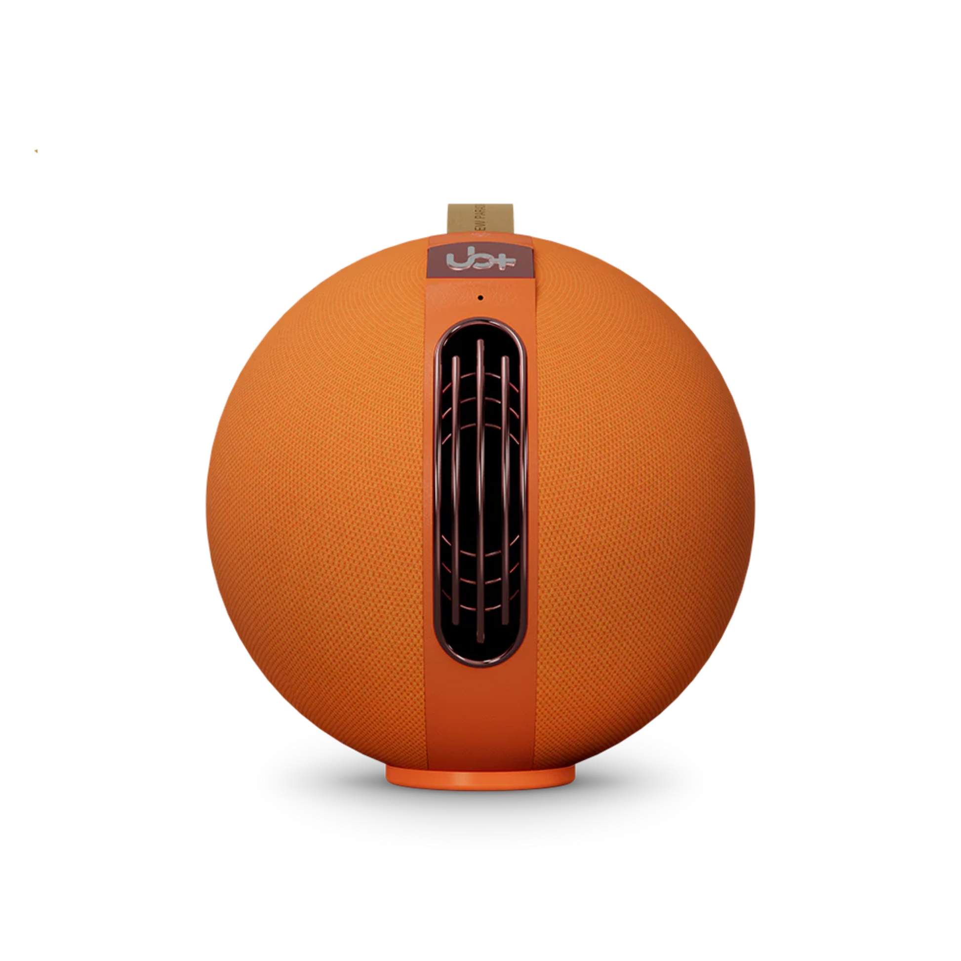 UB+ S1 Circle Bluetooth speaker in vibrant orange color, showing the front view with signature top controls and modern round design on a white background.