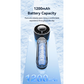 USAMS ZB352 black folding handheld fan showcasing 1200mAh high-capacity battery for long-lasting portable cooling