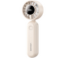 USAMS ZB352 white folding handheld fan with digital display and USB rechargeable battery, upright side button view