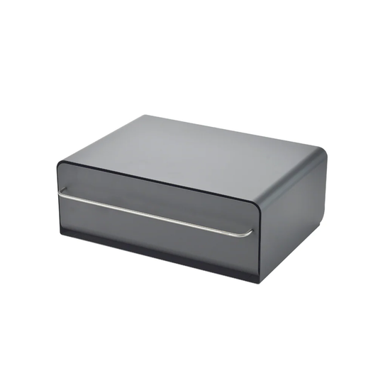 UtaU calm grey counter drawer organizer with sleek metal handle for modern kitchen or desk storage