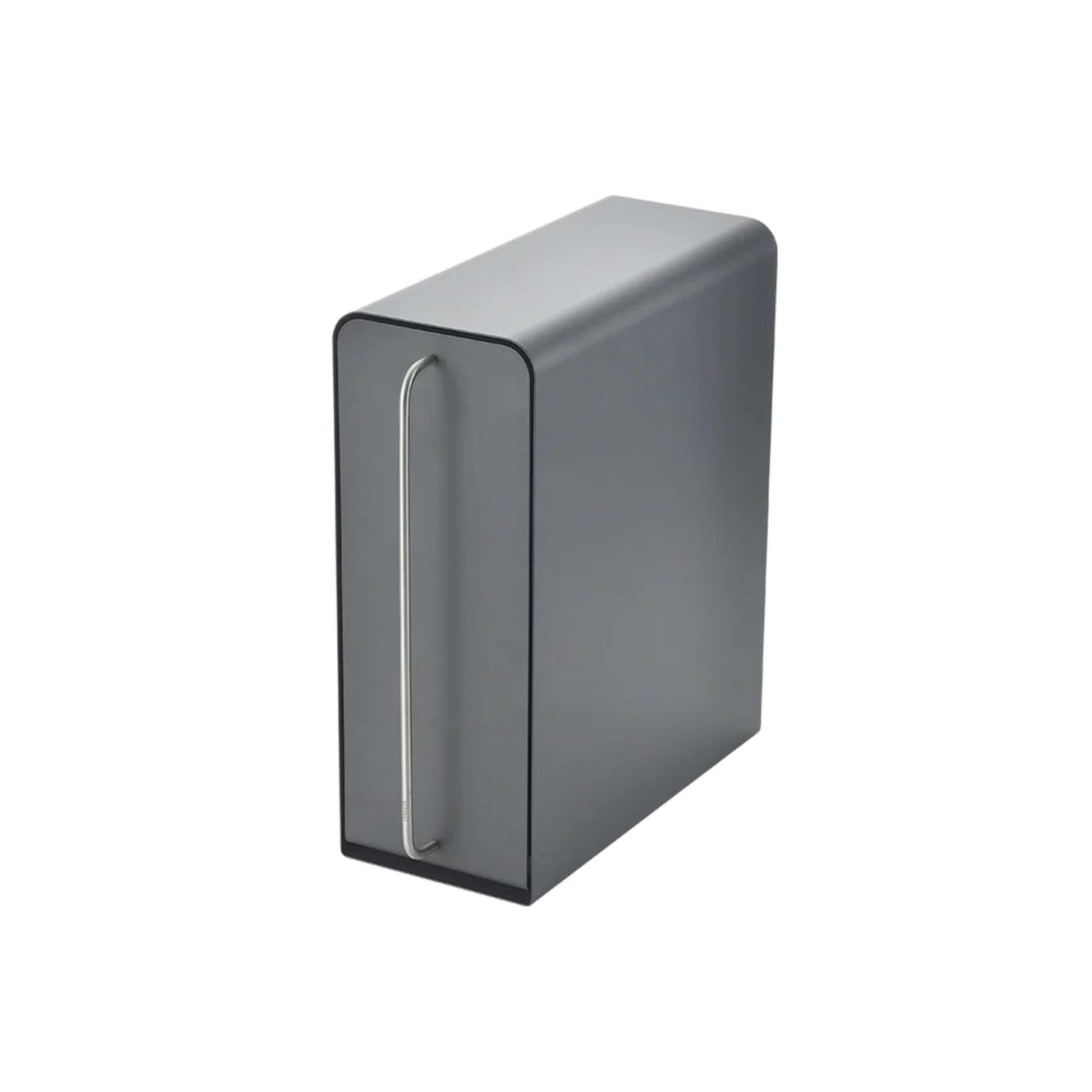 UtaU calm grey vertical stand drawer organizer with slim metal handle for compact kitchen or desk storage