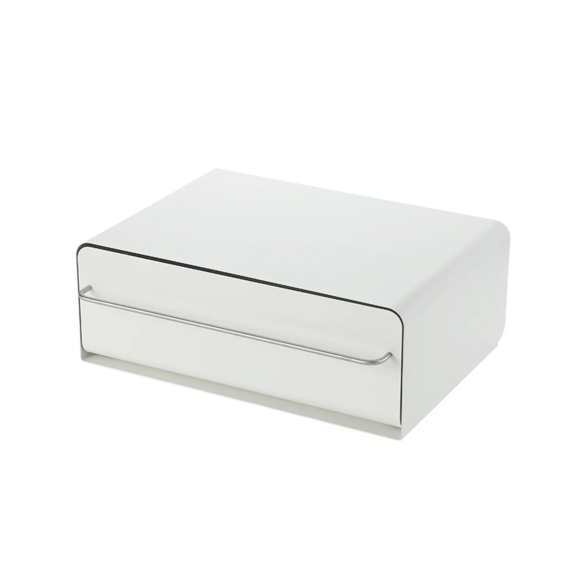 UtaU white counter drawer organizer with sleek metal handle for modern kitchen or desk storage