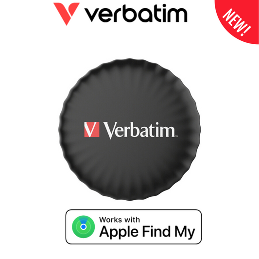 Verbatim My Finder Bluetooth Coin Tracker, waterproof, compatible with Apple Find My, black round design