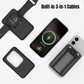 Black WiWU 10000mAh magnetic power bank with built-in 3-in-1 cables charging Apple devices