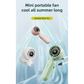 WiWU Bubble Pro mini portable handheld fans in pink white and green with text mini portable fan cool all summer long