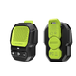WiWU Buddy Fun green and black Bluetooth portable speaker, front and back views, showing compact design, control buttons, USB charging port, and clip for outdoor or travel use.