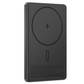 Back view of WiWU Warriors 5000mAh MagSafe magnetic power bank showing wireless charging ring and slim black design
