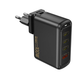 WiWU Wi-U022W 100W GaN fast charger with EU plug, featuring three USB ports for simultaneous charging of laptops, tablets, and smartphones.