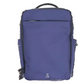 Navy blue ZL Bold rectangular backpack with top handle, front zippered pocket, and side compartments on a white background