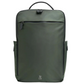 ZL Bold olive green rectangular backpack with top handle, front zippered pocket, and side compartments on a white background