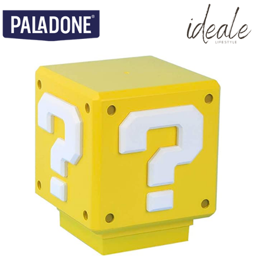 Paladone Super Mario Mini Question Block Light V3 – Official Nintendo Licensed Desk/Night Lamp with Classic Game Sounds