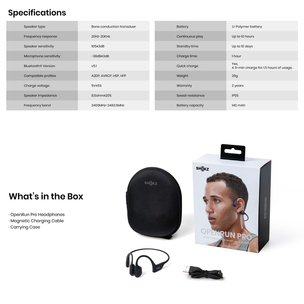 Shokz OpenRun Pro Bone Conduction Sports Headphones