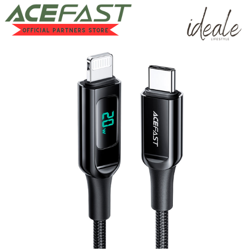 ACEFAST C6-01 USB-C to Lightning 30W Zinc Alloy Digital Display Braided Charging Data Cable (1.2m) -