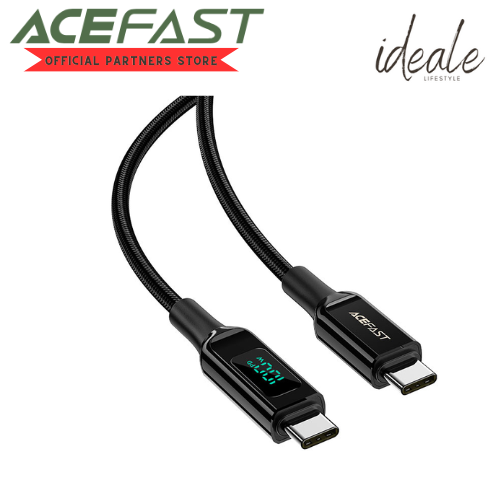 ACEFAST C6-03 USB-C to USB-C 100W Zinc Alloy Digital Display Braided Charging Data Cable (1.2m) - Black