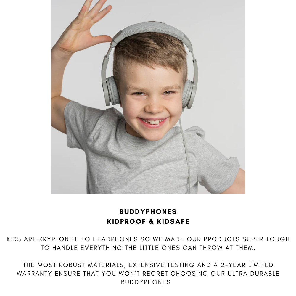 BuddyPhones Explore+ ,Foldable with Mic Wire Kids Headphone