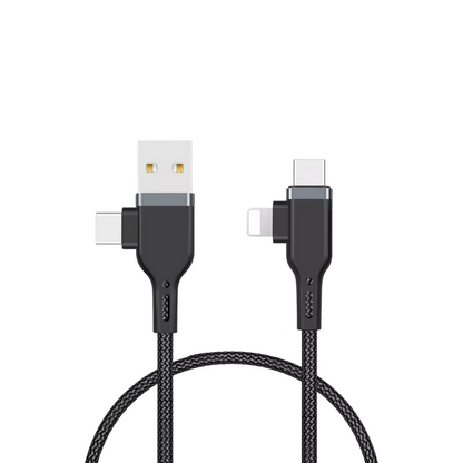 WiWU PT06 Platinum Charging and Data Transmission Cable 2 in 2 Cable (0.3m/1.2m)