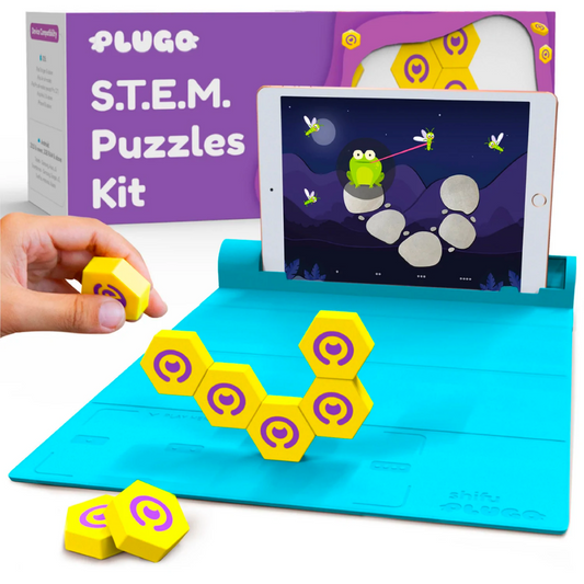 Playshifu Plugo Link (App Based) - Construction Kit with Puzzles | Fun Magnetic Building Blocks | Educational Engineering STEM Toy