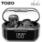 TOZO T18 Crystal Buds Bluetooth 5.3 True Wireless Stereo Earbuds IPX8 Waterproof in Ear Headset Call Noise Reduction Headphones with Digital Display and Transparent Case Long Standby Earphones