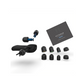 Attenu8 blue noise reduction earplugs complete set with extra ear tips, carry pouch, and user guide, available at Ideale Lifestyle e-commerce store