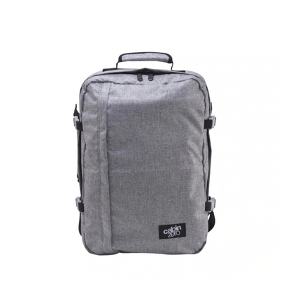 CabinZero Classic 36L Travel Cabin Bag in Ice Grey color, lightweight carry-on backpack for travel
