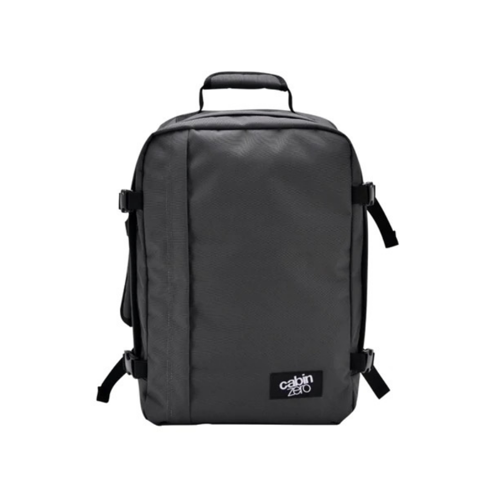 CabinZero Classic 36L Travel Cabin Bag in Original Grey color, lightweight carry-on backpack for travel