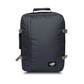 CabinZero Classic 44L travel cabin bag in Black Sand color, ideale lifestyle product image for sleek urban travel