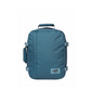 CabinZero Classic Aruba Blue 28l backpack with light blue accents, front view, perfect for travel and daily use, available at ideale lifestyle.