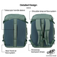 CabinZero Classic Plus 42L travel cabin bag in georgian khaki, showing detailed design with air flow system, telescopic handle sleeve, and stowaway backpack straps