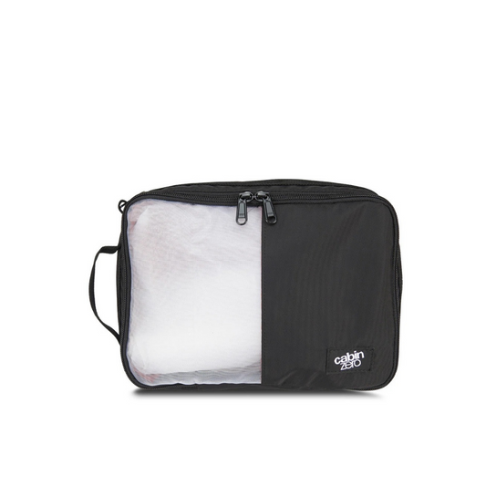 CabinZero Classic Cabin Packing Cube in black fits inside 44L travel bags for organised packing