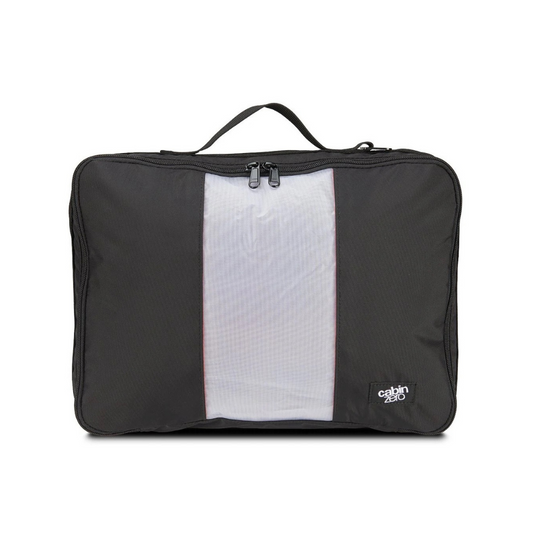 CabinZero Classic Packing Cube Large in black fits perfectly inside 44L travel bags for organized packing