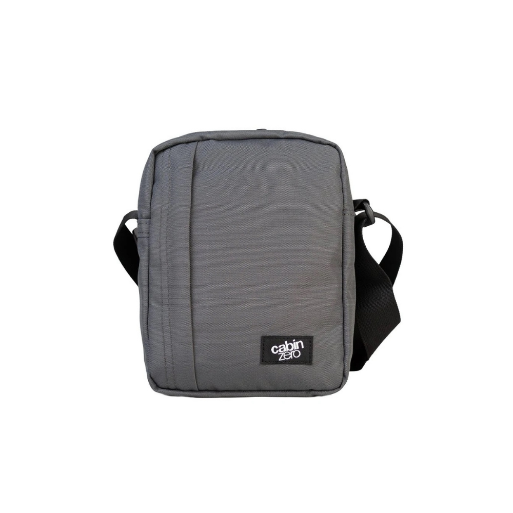 CabinZero Sidekick 3L Sling Bag in original grey, compact everyday crossbody bag with black strap for travel, urban and casual use