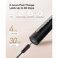 Fairywill electric toothbrush charging with cable, highlighting 4-hour fast charge and 30-day battery life on power sources