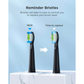 Fairywill toothbrush heads with reminder bristles that fade in color to signal brush head replacement time